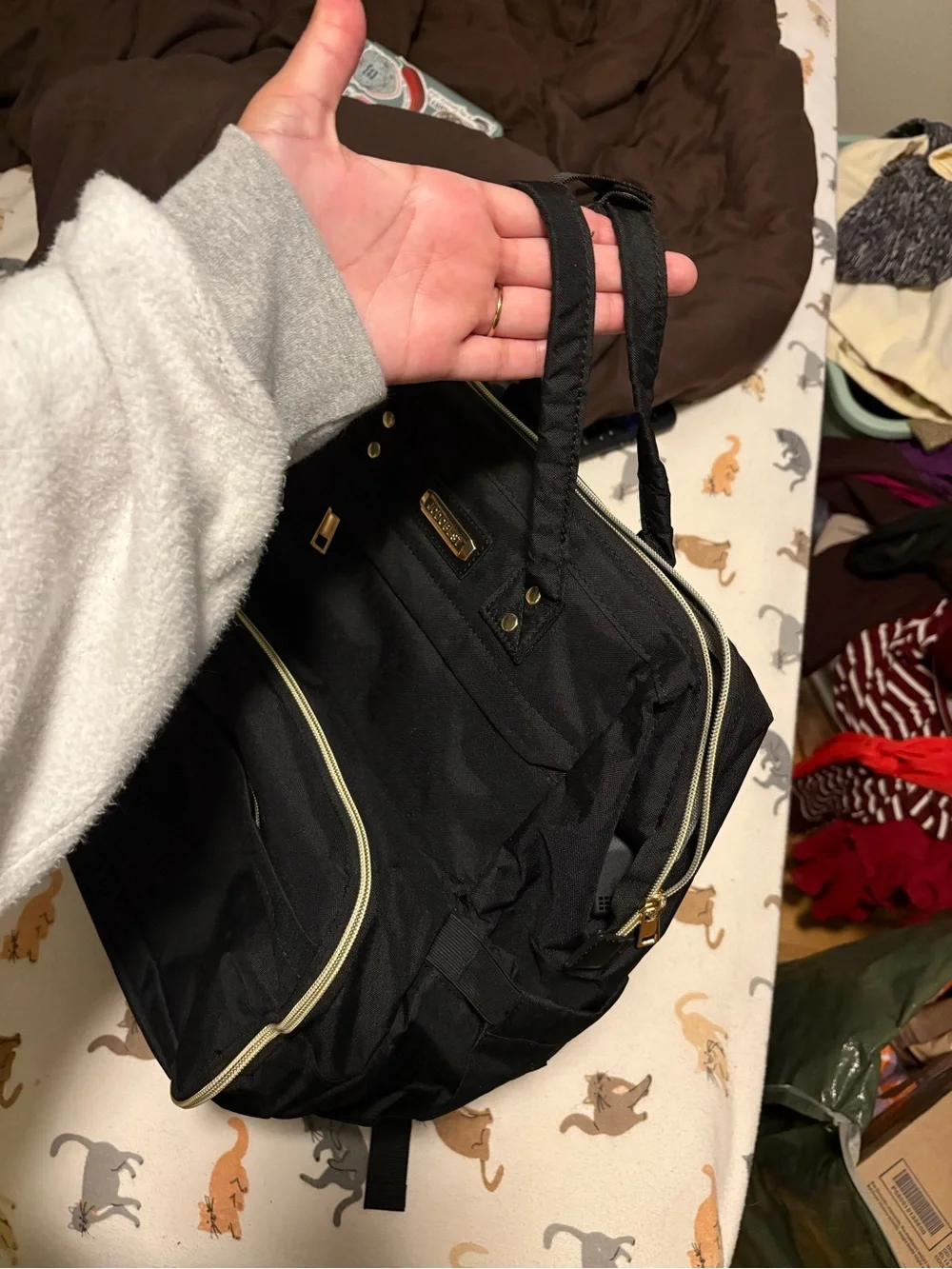 Black Backpack - hidden lunch box